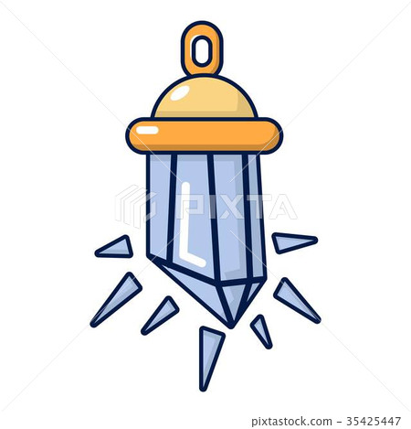 Crystal pendant icon, cartoon style Crystal pendant icon, cartoon style 35425447