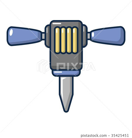 Pneumatic hammer icon, cartoon style 35425451
