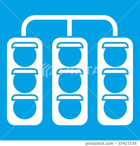 Traffic lights icon white 35425538