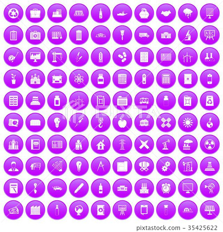 100 company icons set purple 100 company icons set purple 35425622