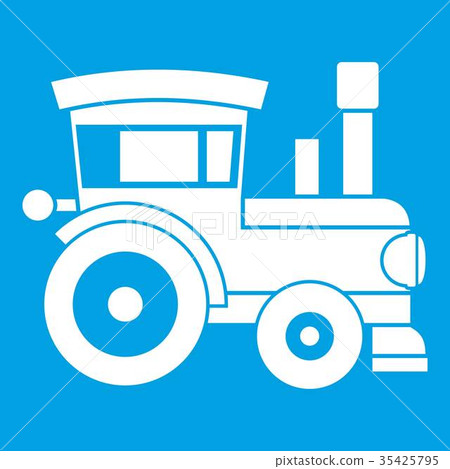 Toy train icon white Toy train icon white 35425795