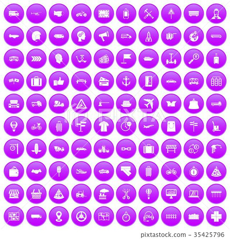 100 delivery icons set purple 100 delivery icons set purple 35425796