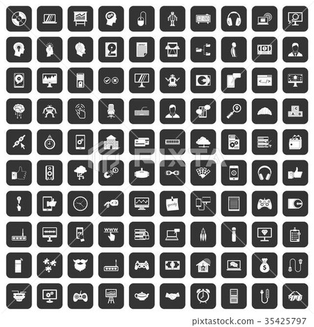 100 programmer icons set black 100 programmer icons set black 35425797