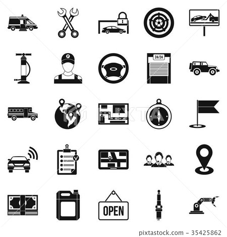 Employment icons set, simple style 35425862