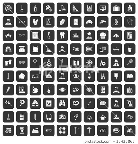 100 profession icons set black 35425865