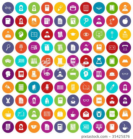 100 reader icons set color - Stock Illustration [35425876] - PIXTA