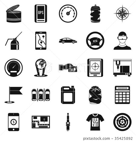 Secretaire icons set, simple style 35425892