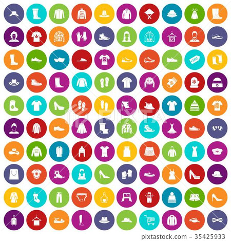 100 rags icons set color 100 rags icons set color 35425933