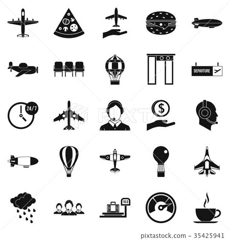 Vessel icons set, simple style Vessel icons set, simple style 35425941