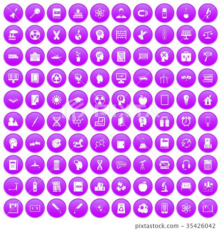 100 education icons set purple 100 education icons set purple 35426042