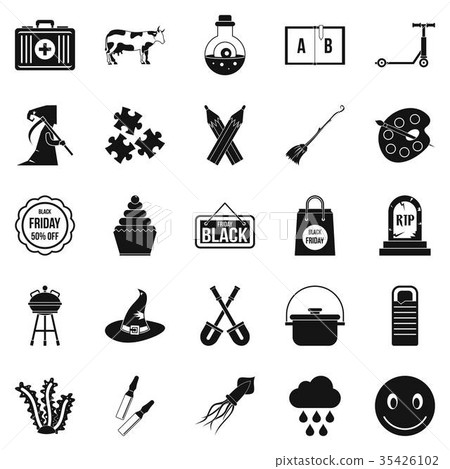 Autumn holidays icons set, simple style 35426102