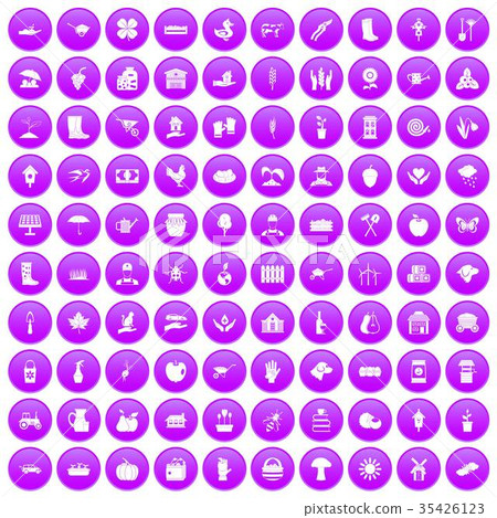 100 farm icons set purple 100 farm icons set purple 35426123