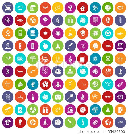 100 space technology icons set color 100 space technology icons set color 35426200