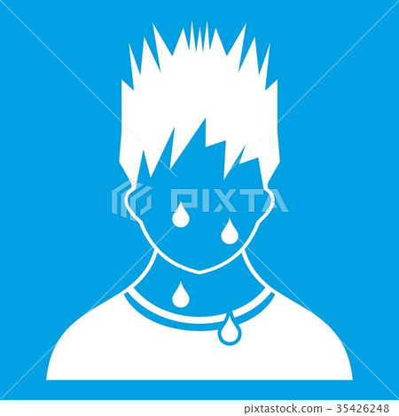 Sweaty man icon white 35426248