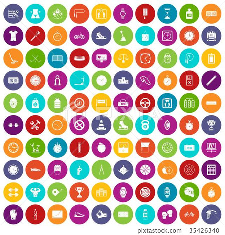 100 stopwatch icons set color 100 stopwatch icons set color 35426340