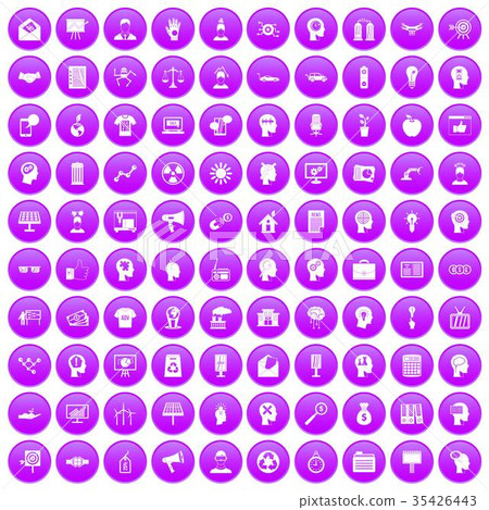 100 idea icons set purple 100 idea icons set purple 35426443