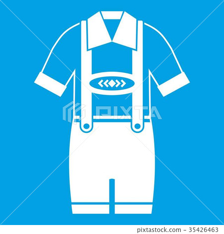T-shirt and pants with suspenders icon white T-shirt and pants with suspenders icon white 35426463