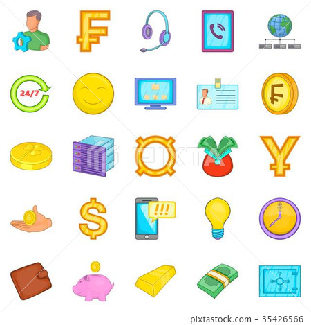 Finance icons set, cartoon style 35426566