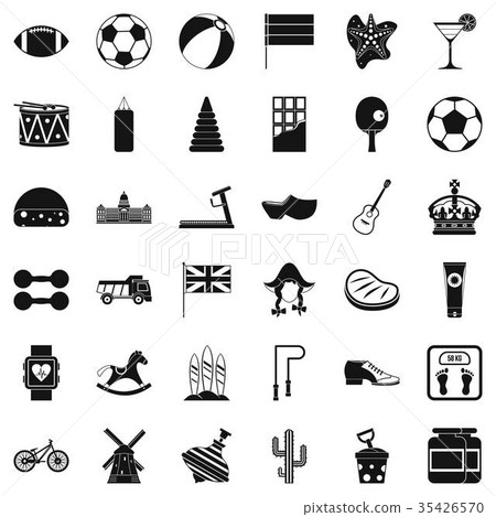 Sport icons set, simple style 35426570