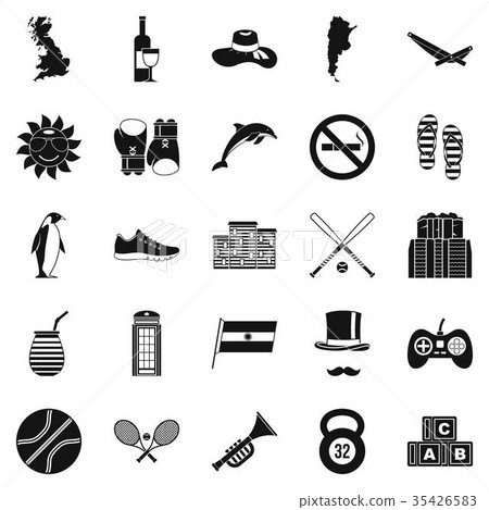 Sport games icons set, simple style 35426583