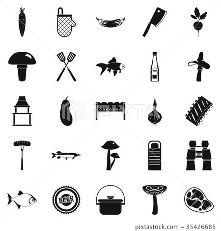 Picker icons set, simple style 35426685