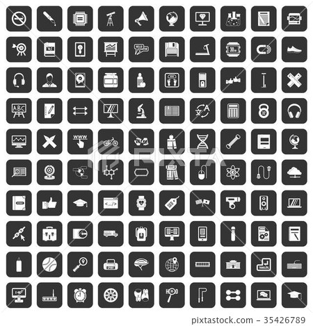100 training icons set black-插圖素材 [35426789] - PIXTA圖庫