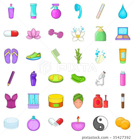 Hair style icons set, cartoon style 35427392