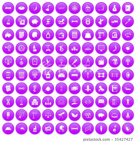 100 balance icons set purple 100 balance icons set purple 35427427