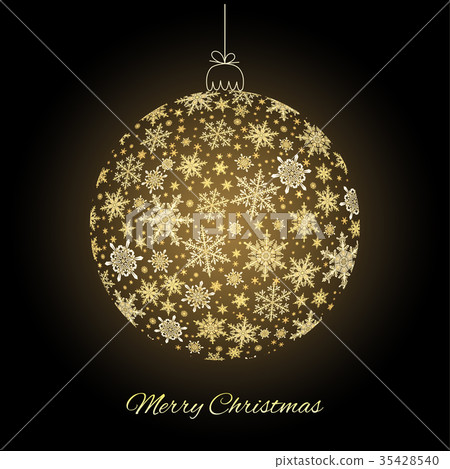 Decorative Merry Christmas greeting card 35428540