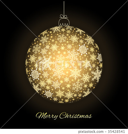 Decorative Merry Christmas greeting card 35428541