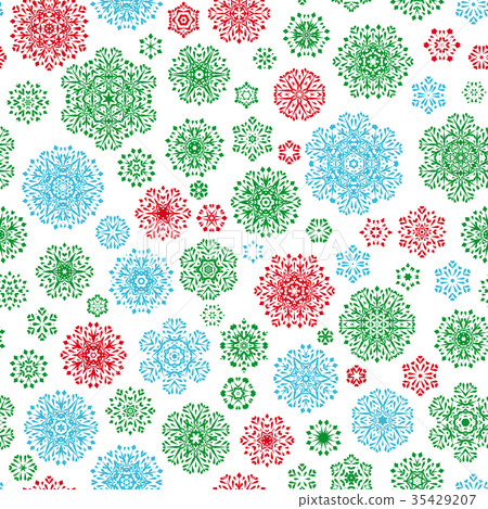 Christmas snowflakes seamless background. EPS 10 35429207