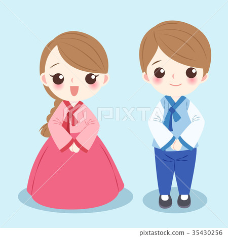 cartoon korea people 35430256