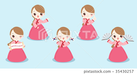 cartoon korea girl 35430257