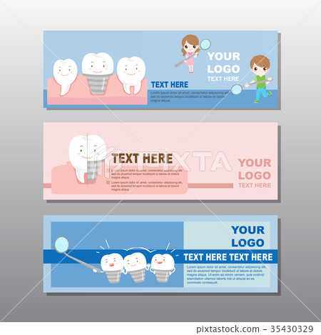 cartoon tooth with banner 35430329