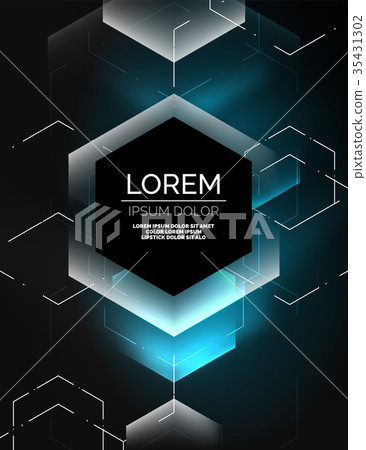Digital techno abstract background, glowing Digital techno abstract background, glowing 35431302