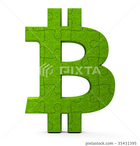 Green puzzle bitcoin sign Green puzzle bitcoin sign 35431395