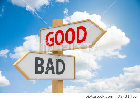 Road sign Good or Bad-插圖素材 [35431416] - PIXTA圖庫