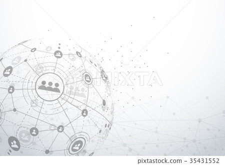 Global network connection. World map point Global network connection. World map point 35431552