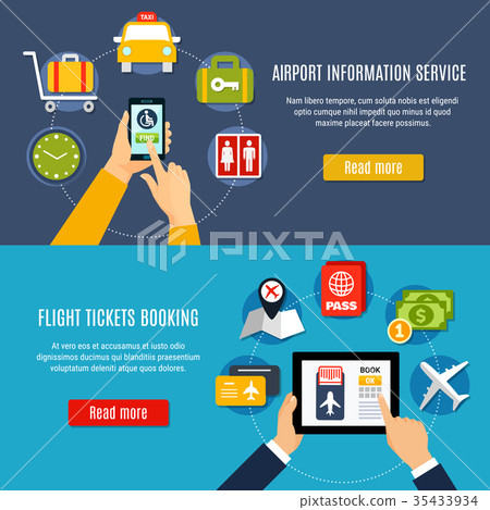 Airport Online Service Flat Banners 35433934