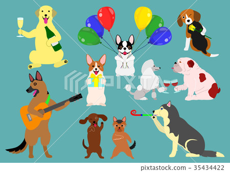 狗派對顏色 狗派對顏色 35434422