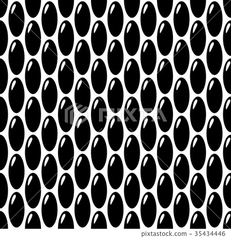 Black oval eggs or seeds seamless pattern. 35434446