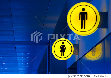 Male, female toilet, restroom sign. Man and woman Male, female toilet, restroom sign. Man and woman 35436712