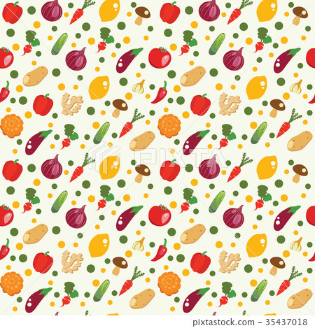 Vegetables background in flat style, healthy food - Stock Illustration ...
