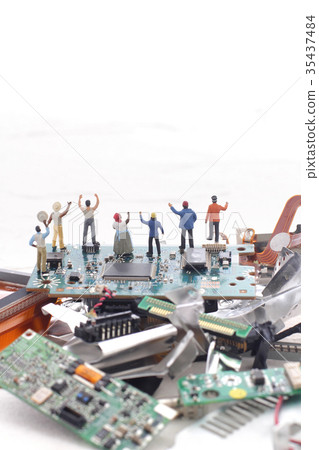 PC debris and humans PC debris and humans 35437484
