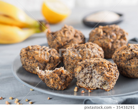 banana muffins with buckwheat flour and poppy banana muffins with buckwheat flour and poppy 35438291