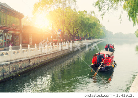 Traditional boats on canals in Beijing, China 35439123