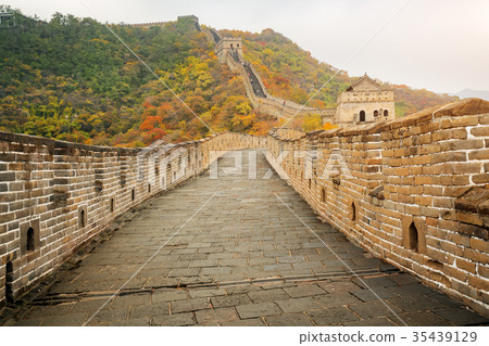 Mutianyu great wall of China in autumn. 35439129