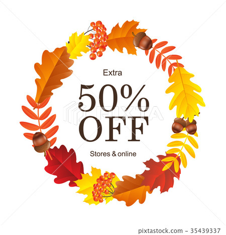 Autumn Sale Poster With Leaves 35439337
