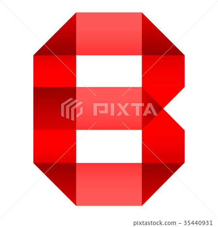 Font folded paper letter B 35440931
