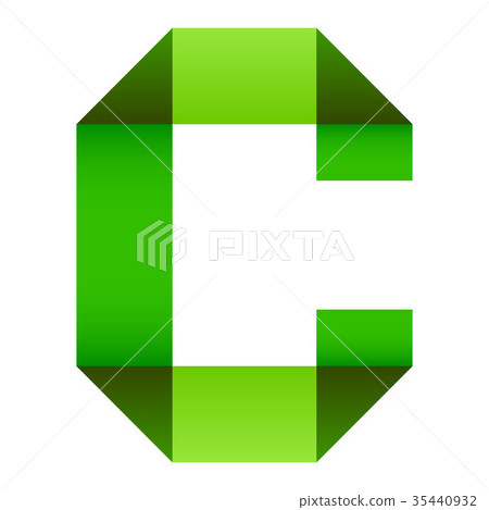 Folded paper letter C 35440932
